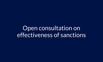 Open consultation on effectiveness of sanctions